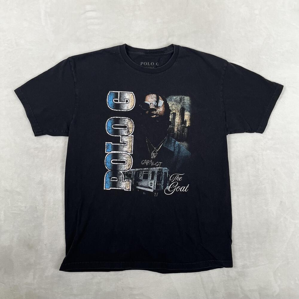 Polo G T-Shirt Mens Large Black The Goat Rap Hip Hop Music Graphic Tee Rapper